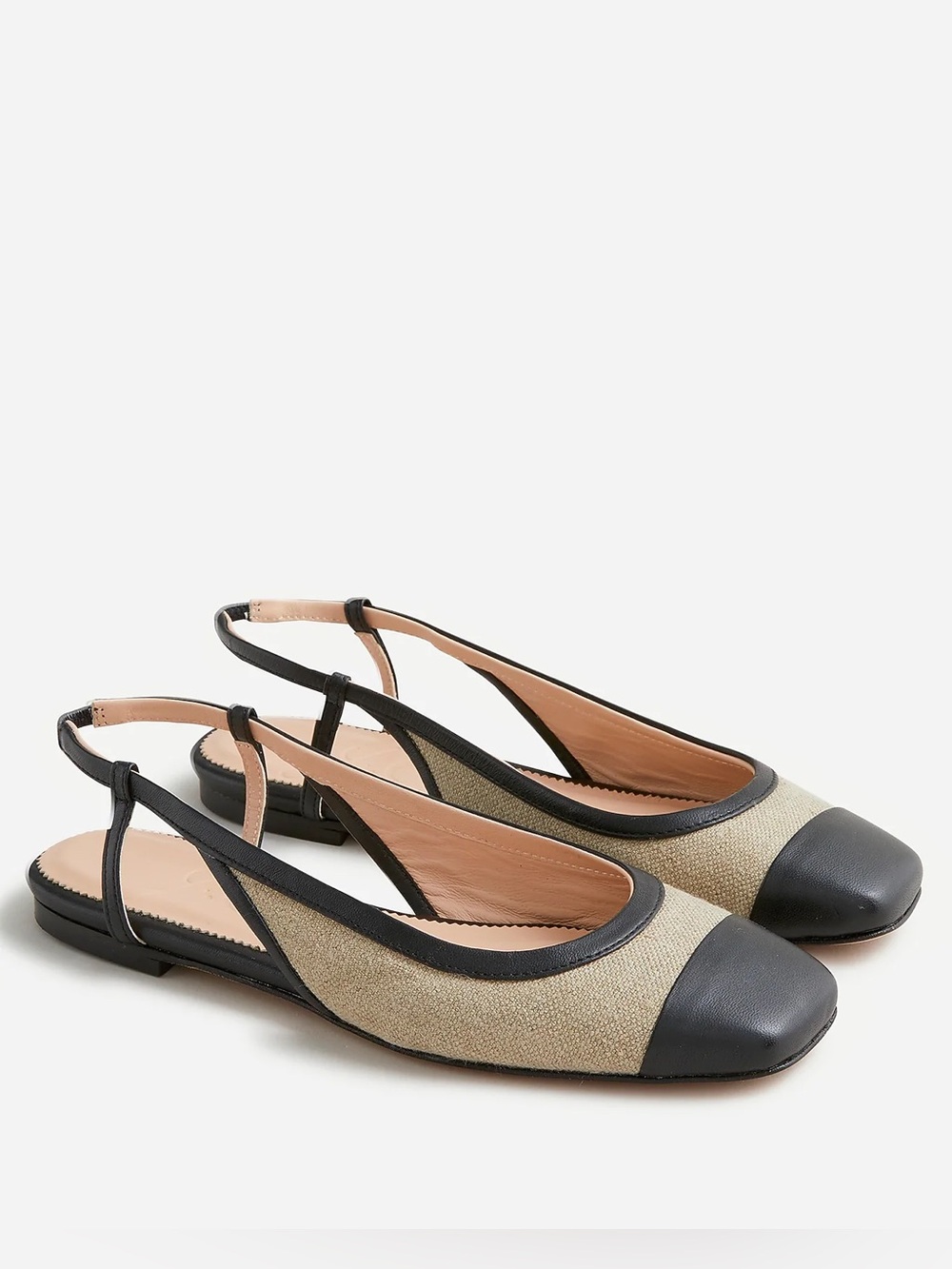J. Crew Anya Slingback Flat Shoes in Italian linen